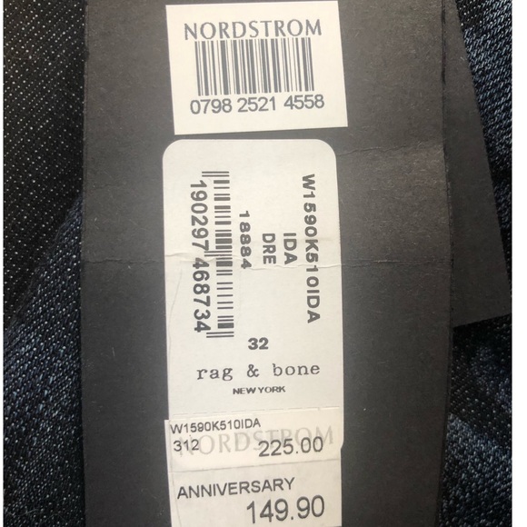 32x41 RAG & BONE “DRE” Boyfriend Jeans w/ $225 tag - Picture 5 of 9